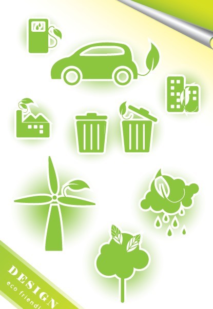 ECO Friendly Green Symbol Set Vector 09