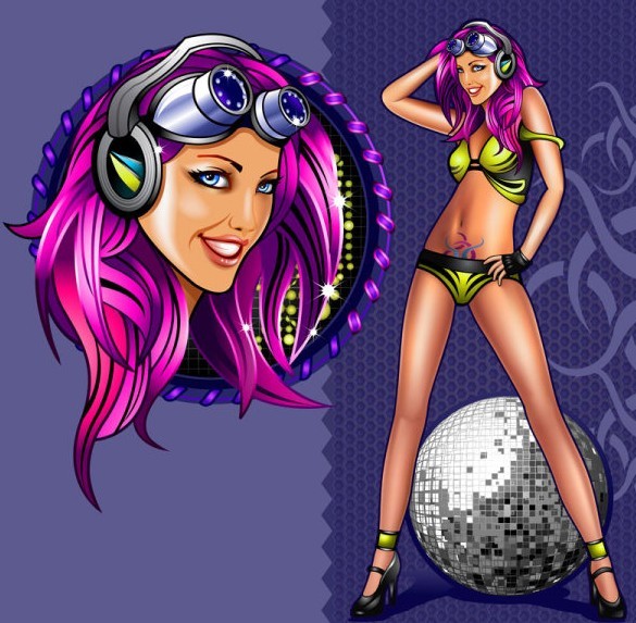 Vector Sexy Nigh Club Girl Illustration