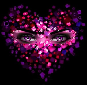 Beautiful Eyes Hidden Behind The Heart Mask Vector