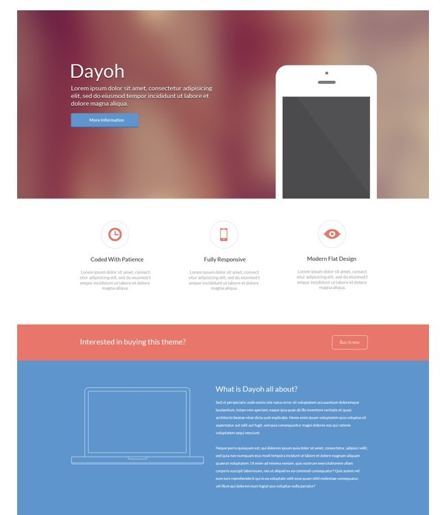 Dayoh Landing Page PSD Template