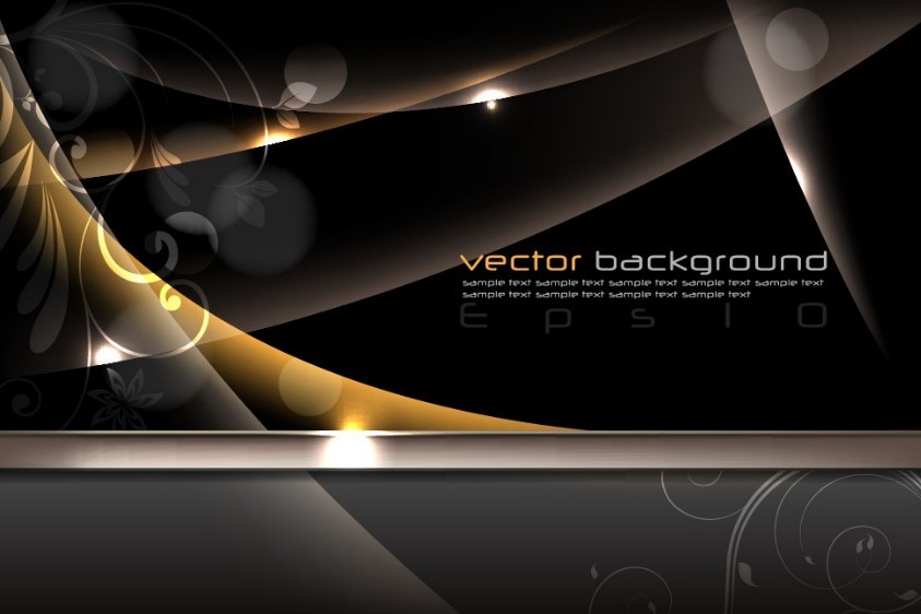 Fashion Dark Abstract Floral Background Vector