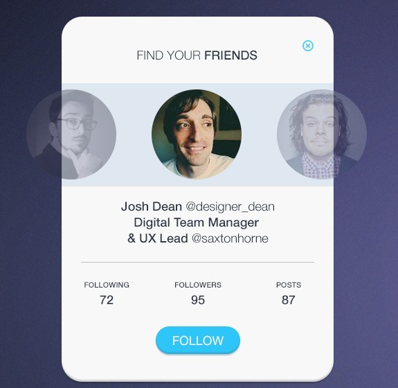 Find Your Friends UI PSD