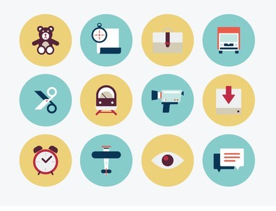 Random Circular Flat Icons Vector