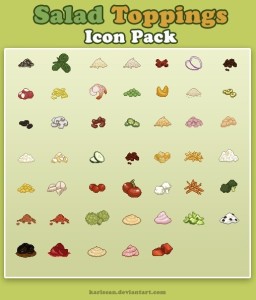 Salad Toppings Pixel Icon Pack