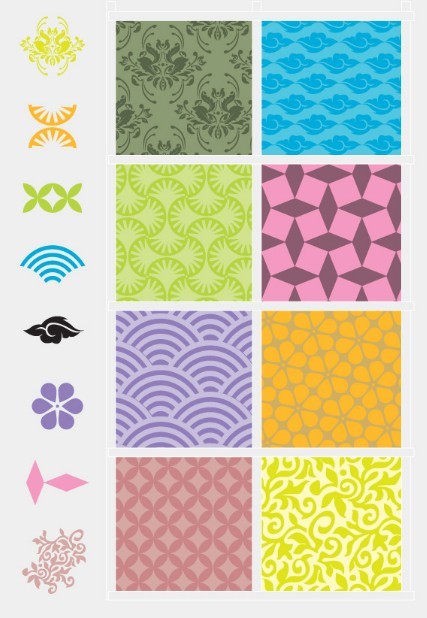 Set Of Vector Vintage Pattern Elements