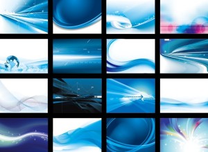 Set of Vector HI-Tech Concept Blue Business Backgrounds
