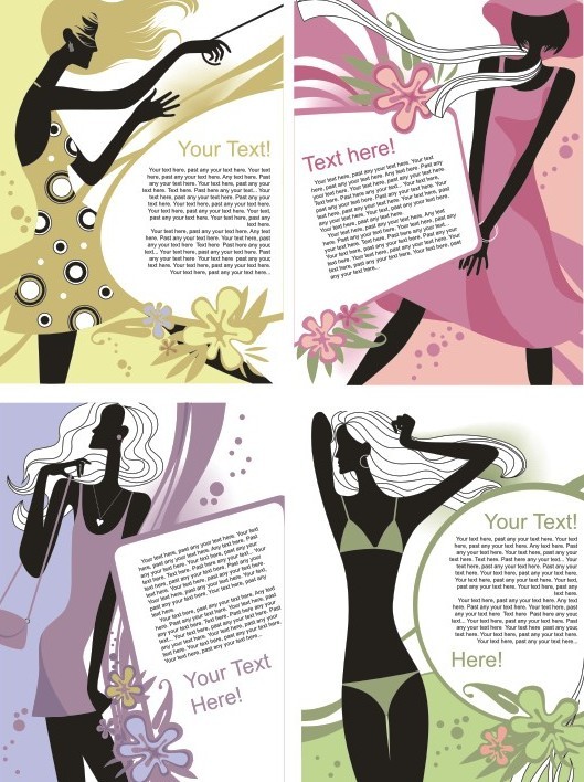 Vector Illustrations Of Fashion Girl Life Style