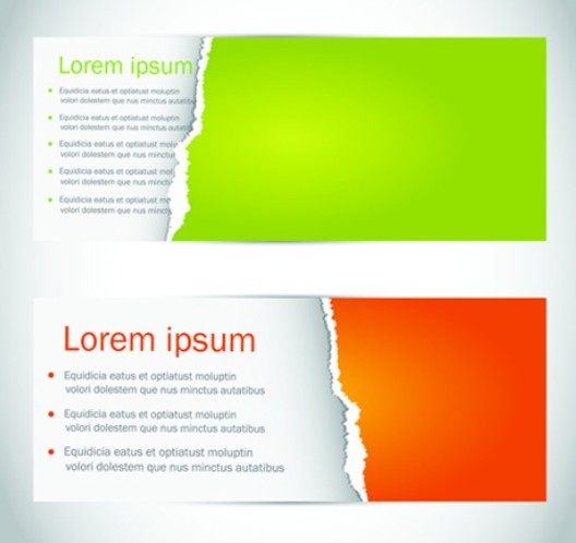 Colored Torn Paper Banners Vector