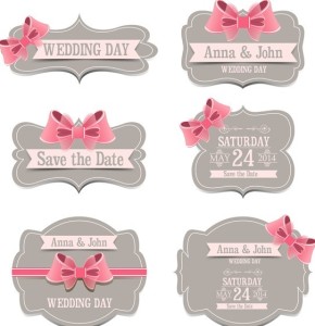 Set Of Sweet Labels with Ribbon Bows Vector 01
