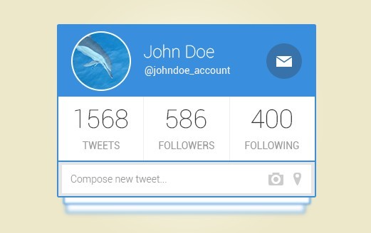 Clean Twitter User Profile Widget PSD