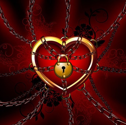 Locked Love Heart Illustration Vector