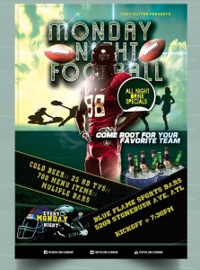 Monday Night Football Flyer PSD