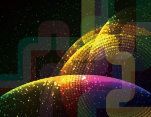 Neon Light Glitter Mosaics Background Vector