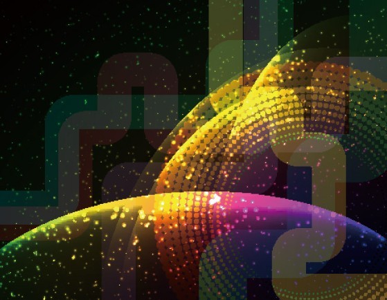 Neon Light Glitter Mosaics Background Vector