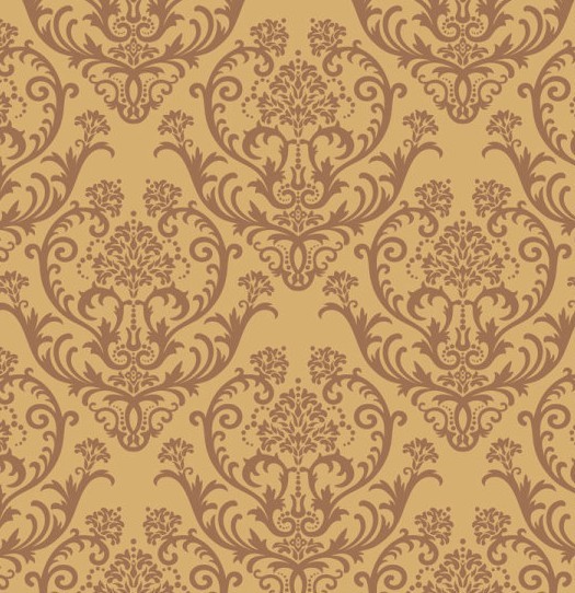 Seamless Brown Vintage Floral Background Vector 02