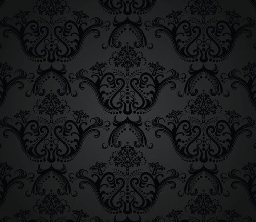 Seamless Charcoal Vintage Floral Background Vector