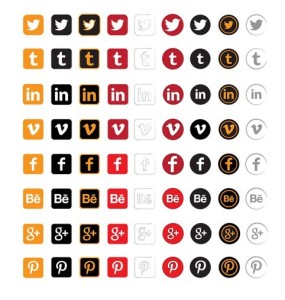 8 Social Icons Vector