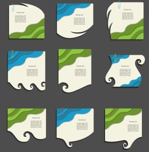 Set Of Vector Creative Colored Cloud Style Speech Bubbles 02