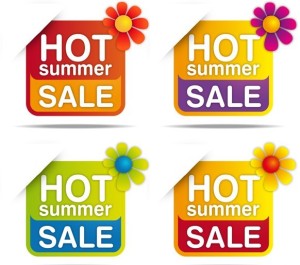 Set Of Colored Hot Summer Sale Labels Vector 01