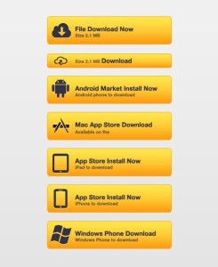 Yellow Call To Action Buttons PSD