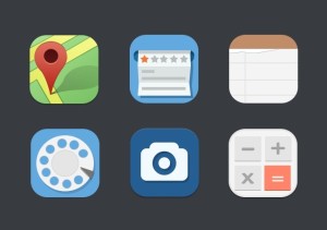 6 Random Flat Icons PSD