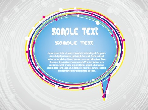 Colored Speech Bubble Style Text Frame Vector 01