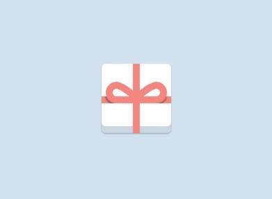 Flat Gift Box Icon PSD