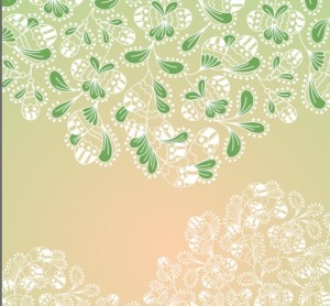 Fresh Green Leaves and Flowers Background Vector