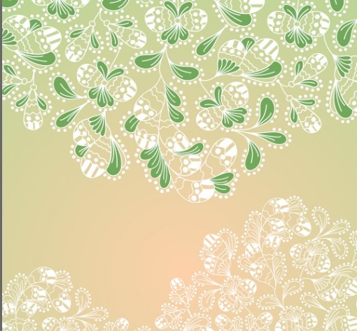Fresh Green Leaves and Flowers Background Vector