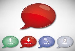 Glossy Speech Bubble Style Web Buttons Vector