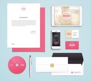 Pink and White Branding & Identity MockUp PSD