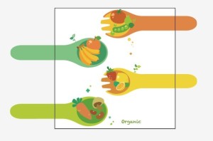 Vector Green Illustration Of Organic Foods 01