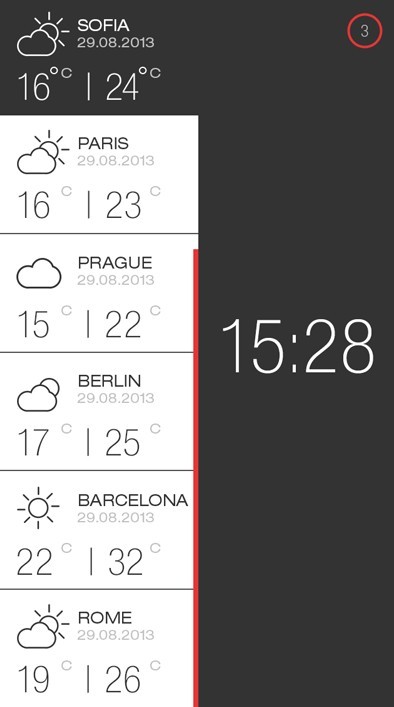 Weather and Time Widget For iPhone 6 PSD