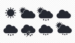 8 Dark Weather Icons Vector