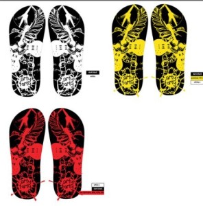 Set Of Colored Beach Slipper Prints Vector