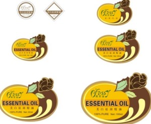 Set Of Vector Essential Oil Label Stickers
