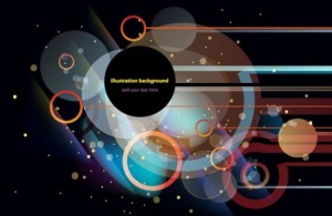 Bright Abstract Circles and Lines Background Vector