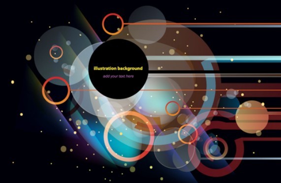 Bright Abstract Circles and Lines Background Vector