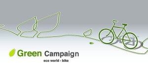 Green ECO World Campaign Bicycle Vector Illustration
