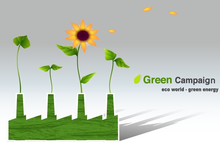 Green ECO World Campaign Green Energy Vector Illustration