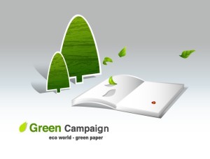 Green ECO World Campaign Green Paper Vector Illustration