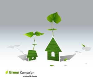 Green ECO World Campaign House Vector Illustration