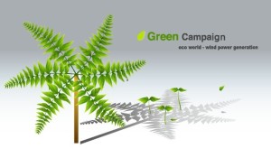 Green ECO World Campaign Wind Power Generation Vector Illustration