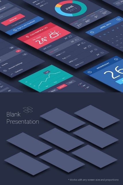 Perspective App & Project Screen Mockups PSD