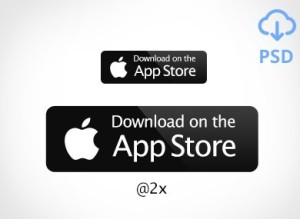 Dark Download On The App Store Button PSD