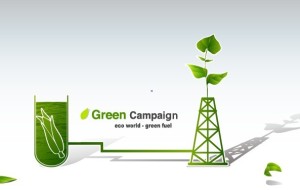 Green ECO World Campaign Green Fuel Vector Illustration