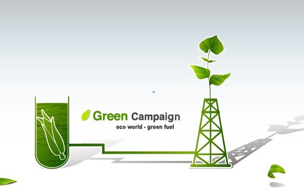Green ECO World Campaign Green Fuel Vector Illustration