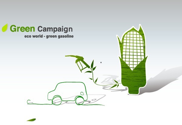 Green ECO World Campaign Green Gasoline Vector Illustration