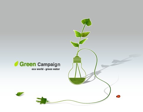 Green ECO World Campaign Green Water Vector Illustration 02