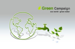 Green ECO World Campaign Green Water Vector Illustration